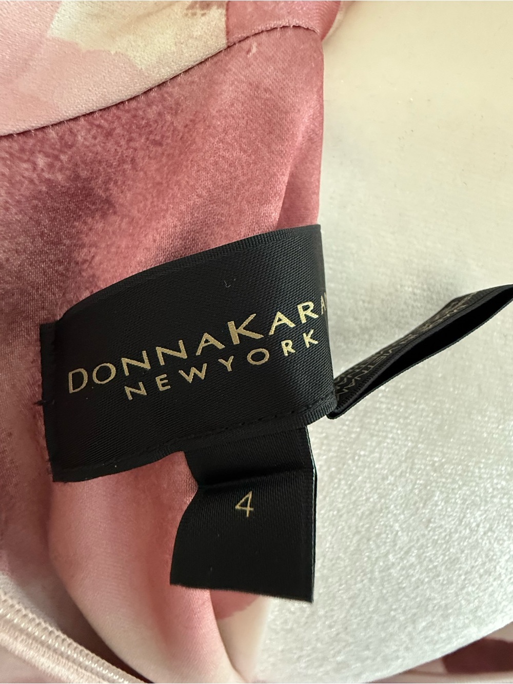 Donna Karan Cream and Burgundy Halter Floral Midi Dress - Picture 4 of 4